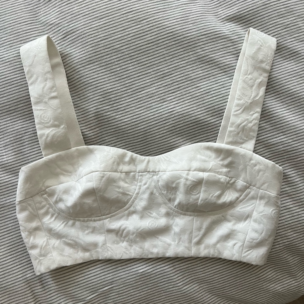 Elegant White Floral Erdem Corset